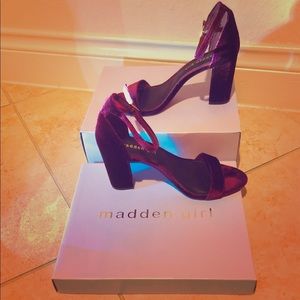 New Burgundy Velvet Sandals